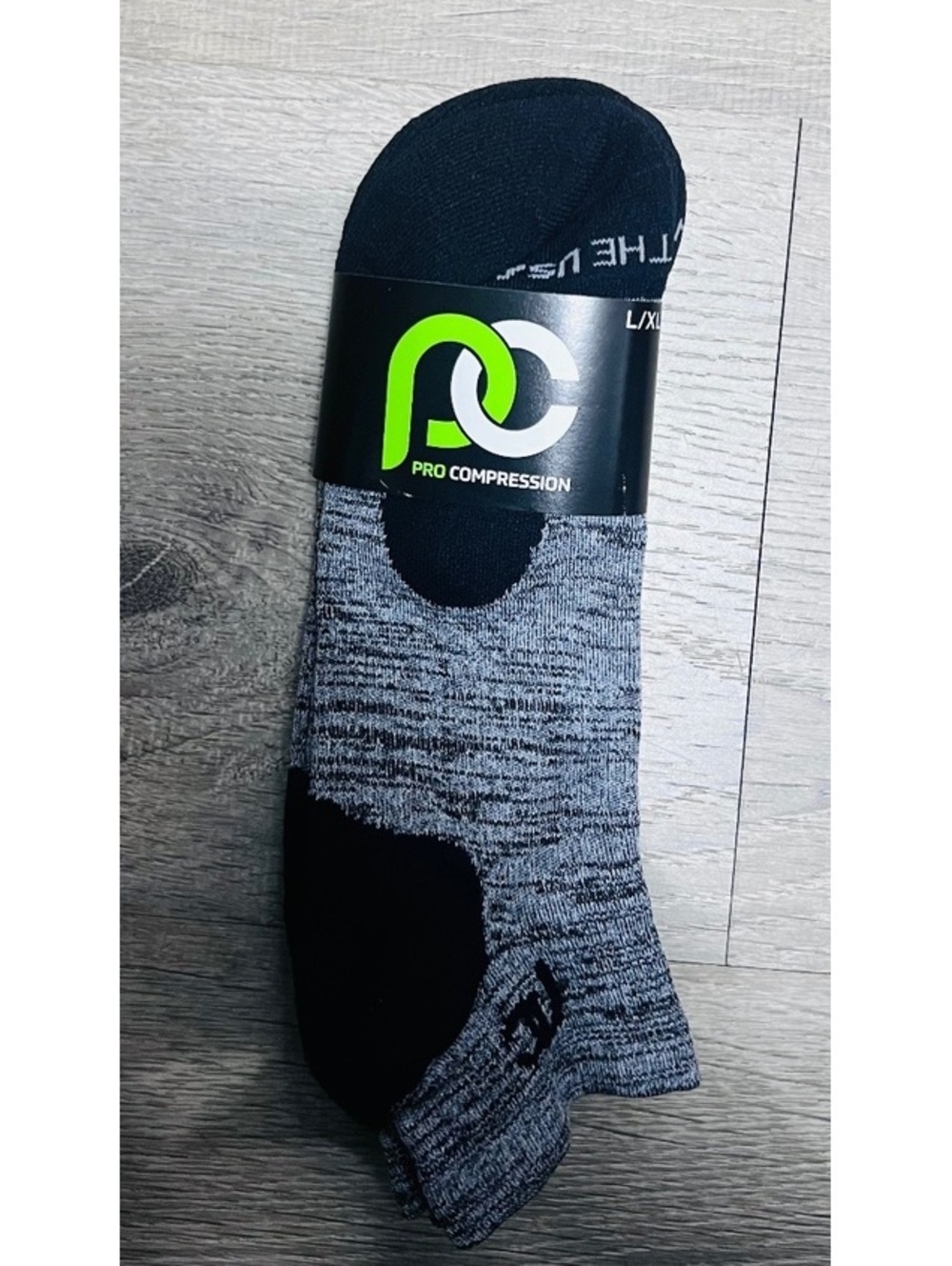 Pro Compression Low Cut Socks - Gray and Black LARGE/X LARGE L/XL